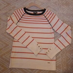 Nautica Red and White Striped Crewneck